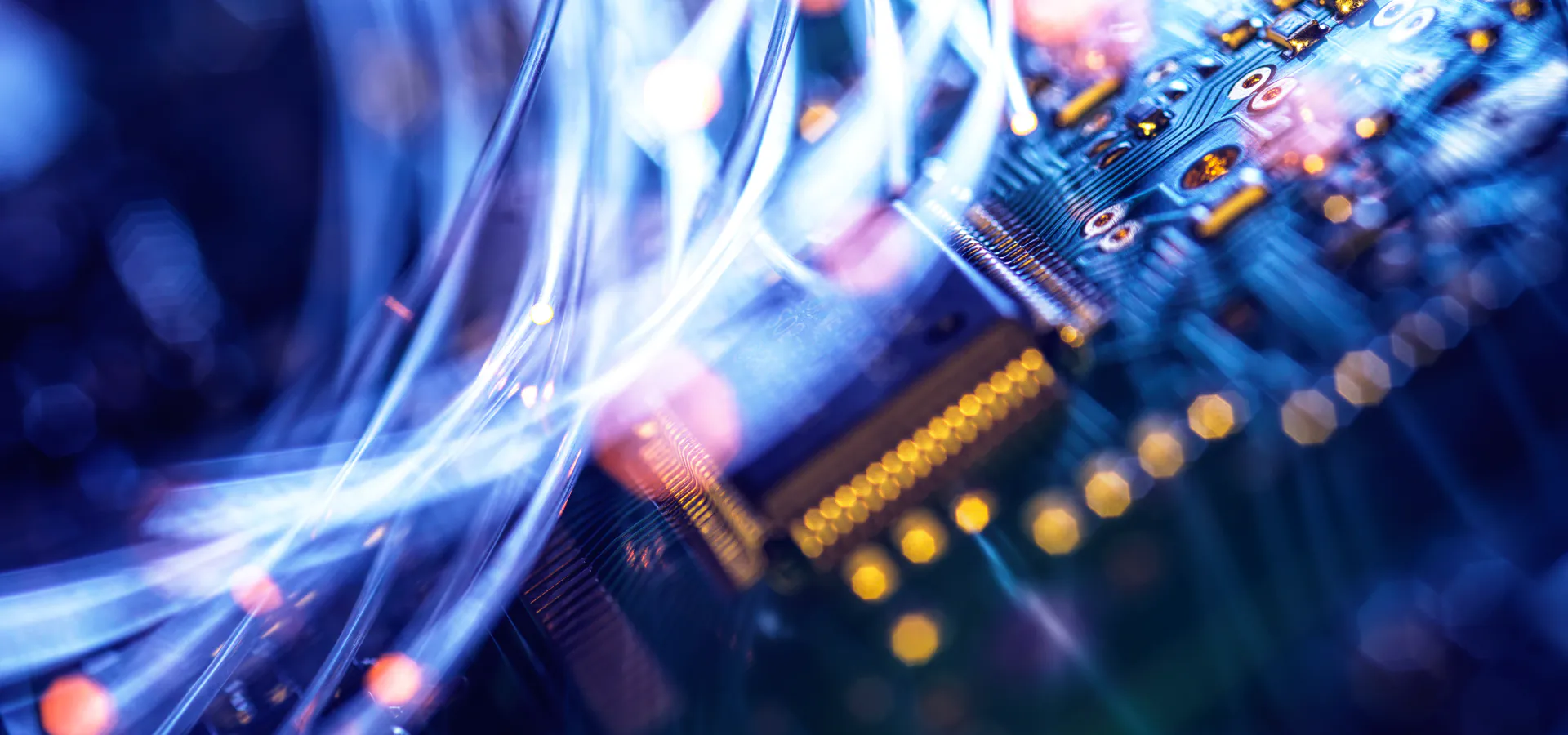 Capacity for Peaks Without Idle Hardware: fiber optic light over a circuit board