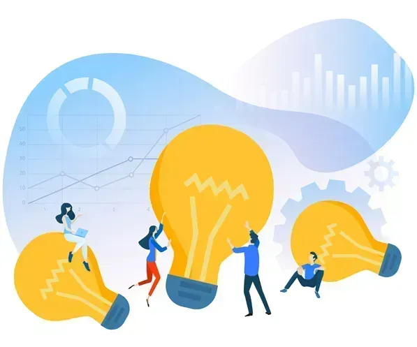 We offer the following technology translation services – Technology Translation We offer the following technology translation services: illustration of a team with light bulbs and growth charts